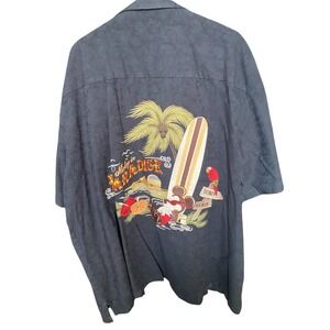 Disney Mickey in paradise surf board black textured men's shirt size‎ XXL